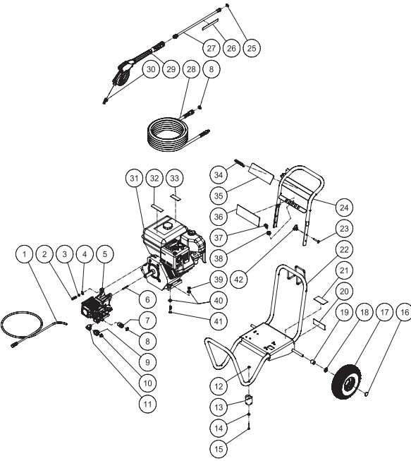 MITM GP-4000-4MRB pressure washer parts and manual